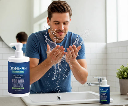 Sensitive Skin Face & Body Cleanser for Men - SLS - Free Daily Wash — 390ml - Bonmen
