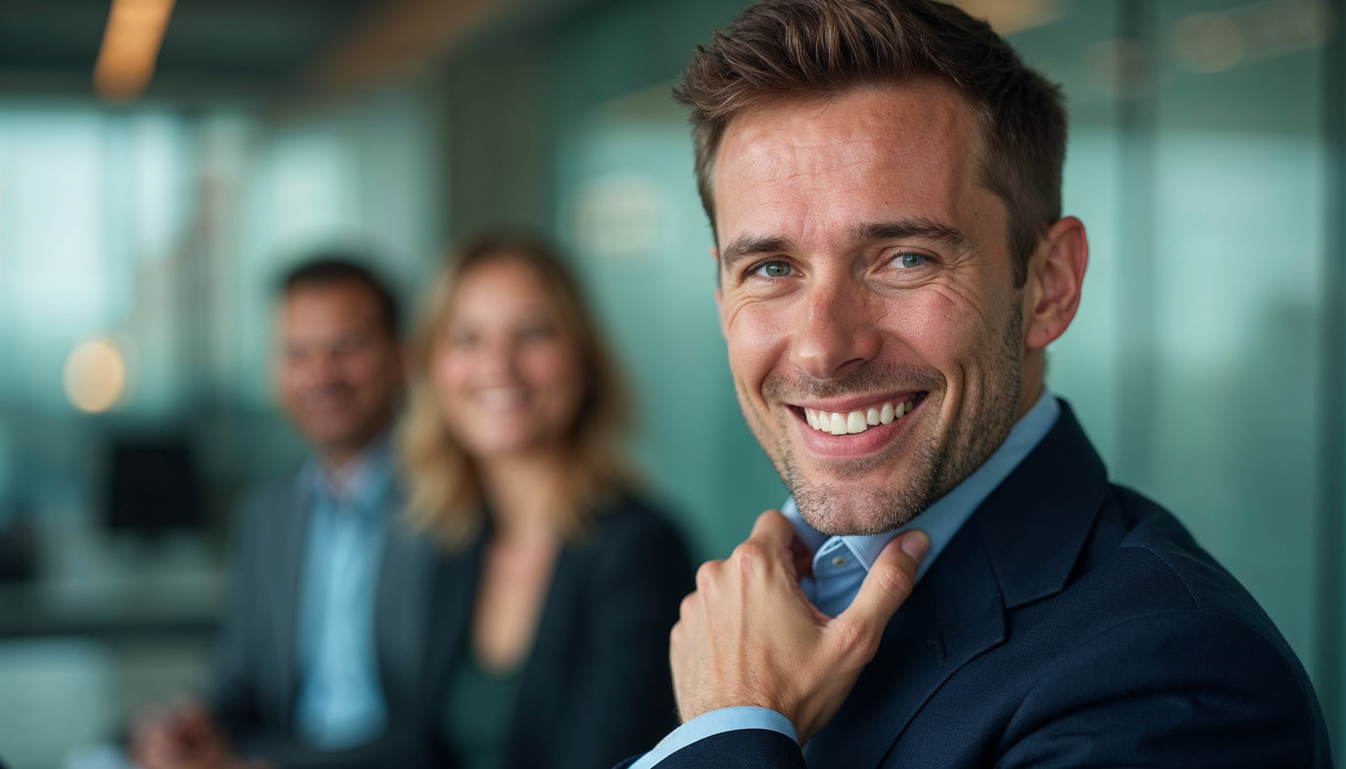 Professional man applying BONMEN anti-ageing face serum for sensitive skin care