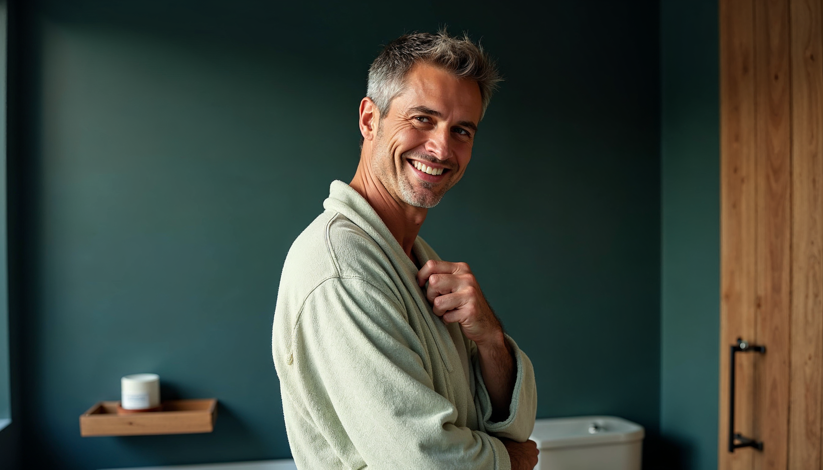 Professional man using BONMEN natural hair care products for sensitive scalp