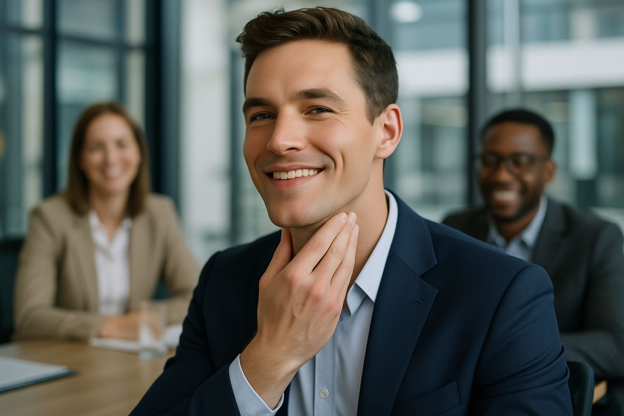 smile man happy with bonmen products