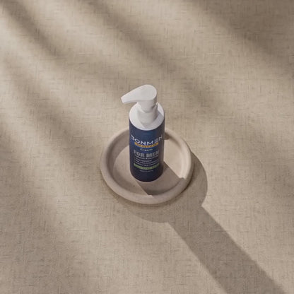 BONMEN Sensitive Skin Body Cream product video — slow camera move from overhead to eye level on cream linen surface