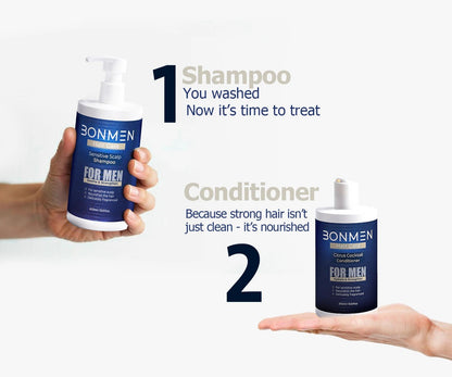 Sensitive Scalp Shampoo - Gentle Daily Cleansing for Men - Bonmen