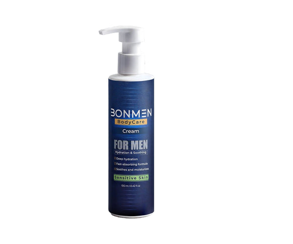 Sensitive Skin Body Cream for Men — Daily Post-Shower Moisturiser — 190ml
