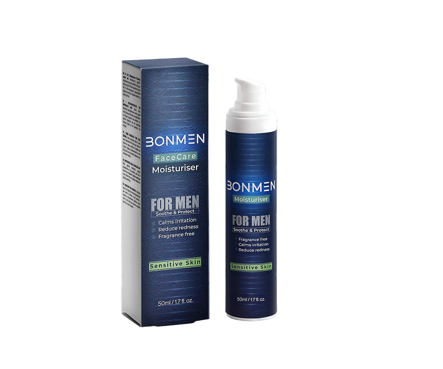 Sensitive Skin Moisturiser - Daily Hydrating Treatment for Men - Bonmen